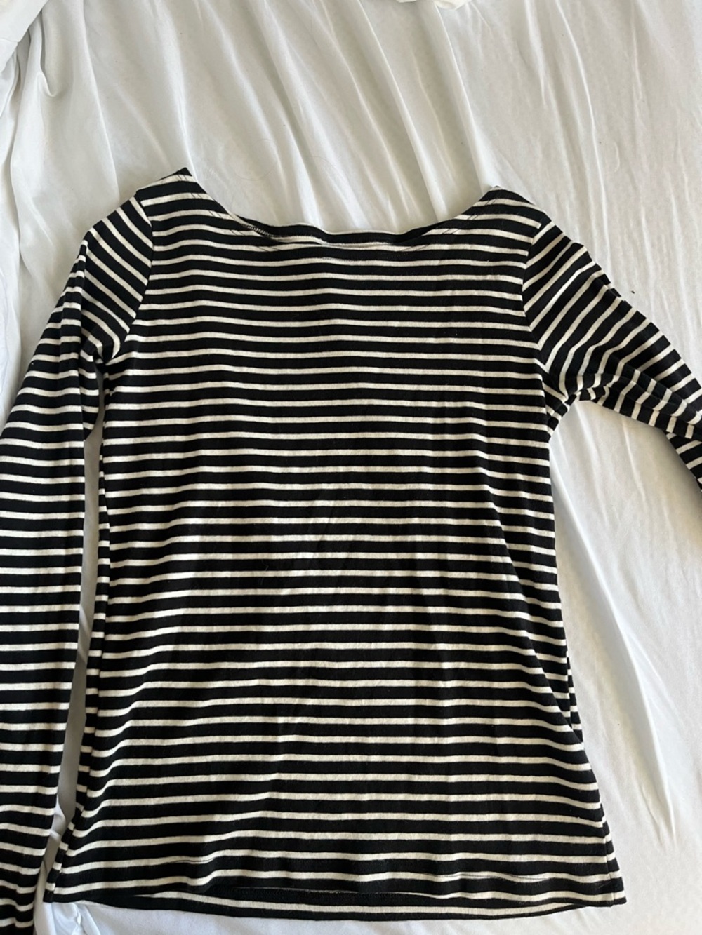 Brandy Melville Black and White Striped Long Sleeve Top